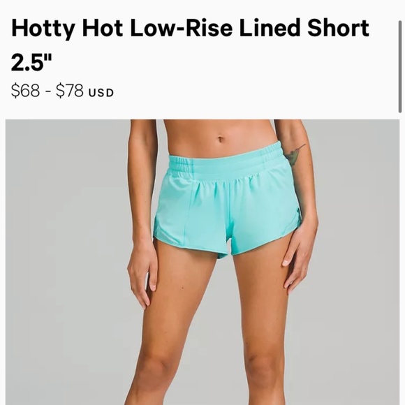 LULULEMON ELECTRIC TURQUOISE SHORTS RARE